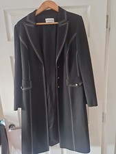 Ladies Eva Martinez Black Long Jacket,wire Lined Size 42