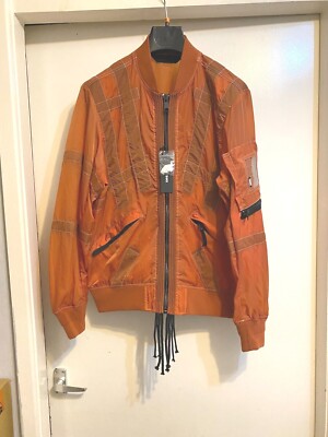 Diesel Men's J-Olive-Giacca-Burnt Orange Zip Up 100% Nylon Bomber