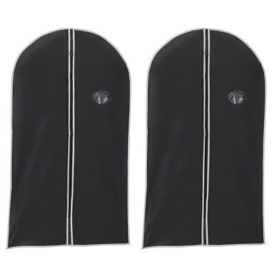 2x Kleidersack 60x135 Kunststoff Kleiderhülle mit Reißverschluss & Sichtfenster