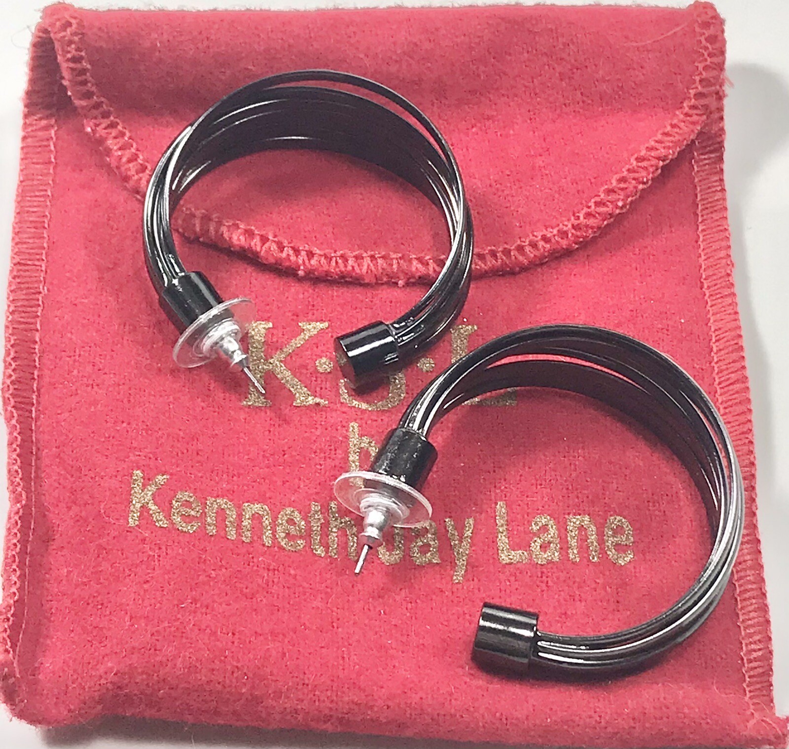 KENNETH JAY LANE VINTAGE GUNMETAL BLACK LAYERED H… - image 3