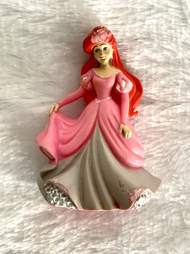 🌷Disney Princess Ariel The Little Mermaid In Pink Dress Gown PvC 3" Cake Topper - Picture 2 of 9