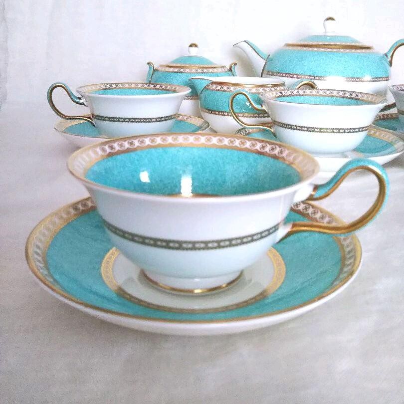 Wedgwood Ulander Powder Turquoise Tea set | eBay Wedgwood Ulander Powder Turquoise Tea set | eBay