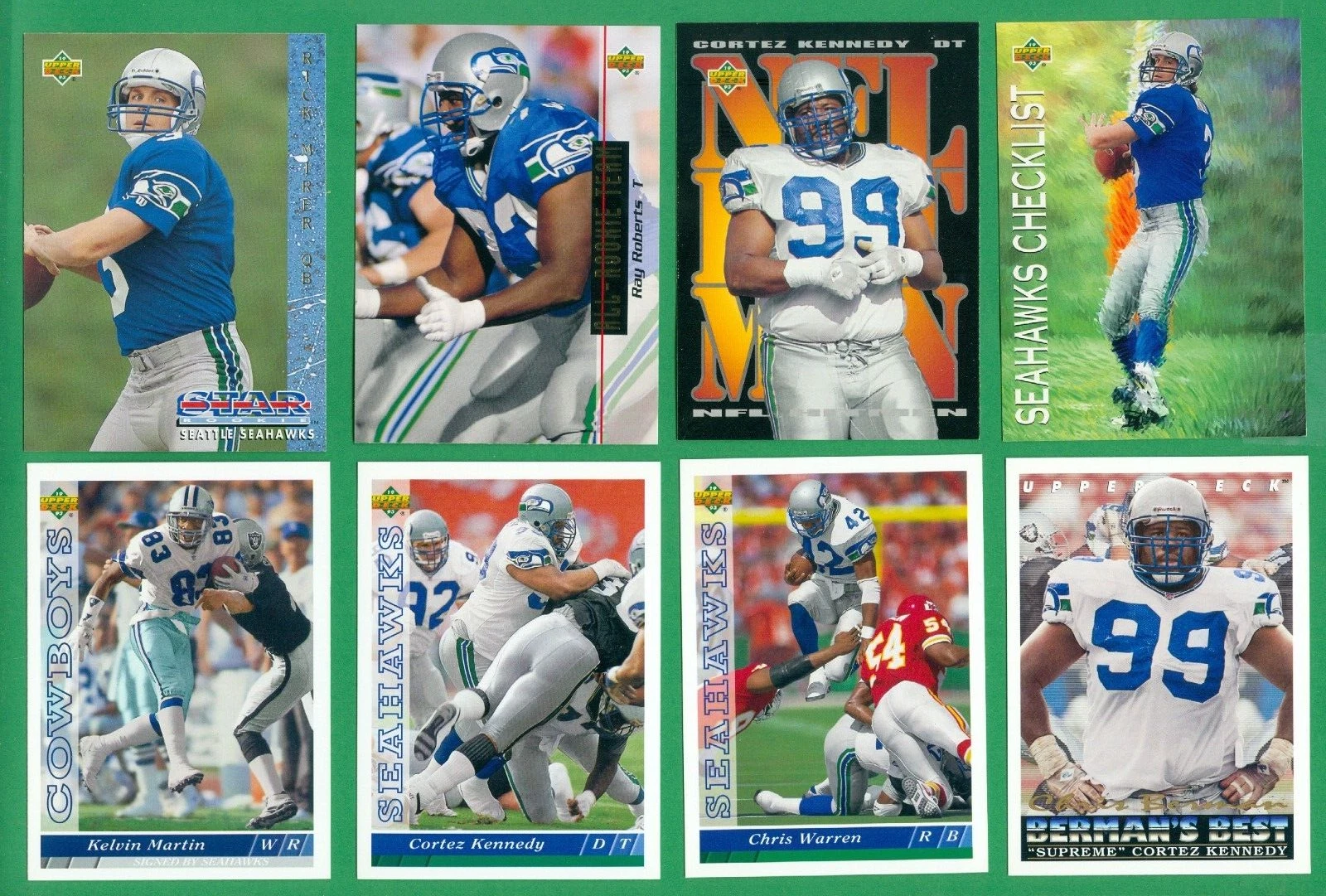 1993 UPPER DECK SEATTLE SEAHAWKS TEAM SET NM/MT  RICK MIRER RC   CORTEZ KENNEDY