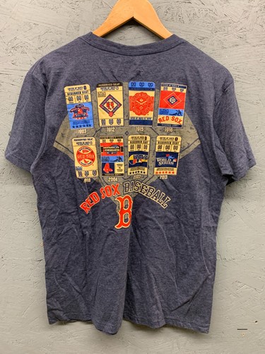 Camiseta Majestic Boston Red Sox Para Hombre Mediana Azul Marino Retro Triple Pico Logo - Imagen 7 de 8