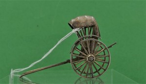 Antique Chinese Export Silver Miniature Model Rickshaw Cum Wo c 1900 fine item