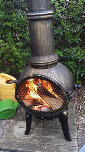 Tall Garden Fire Pit Outdoor Patio Solid Steel Cast Iron Log Burner Heater NEW - Picture 4 of 8