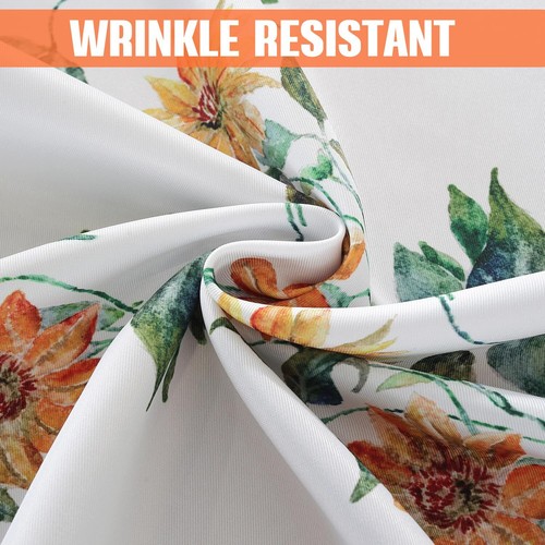 Summer Fall Tablecloth 60" x 102" Rectangle Autumn Sunflower Floral Spill-Pro... - Picture 6 of 7