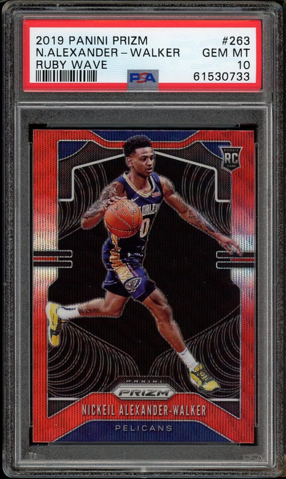 Nickeil Alexander Walker 2019-20 Prizm #263 Ruby Red Wave Holo ROOKIE RC PSA 10