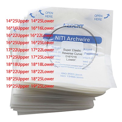 10X AZDEN Dental Arch Wires 20Sizes Super Elastic Reverse Curve Niti Rectangular