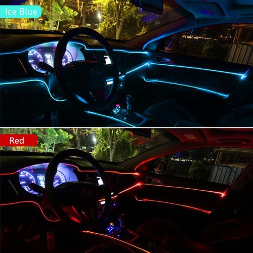 Ice Door LED Car Blue Interior Decor Atmosphere Dash Wire Strip Lamp Light Kit - Picture 10 of 12