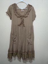 Tera Bora BROWN COTTON DRESS SZ L / XL NEW