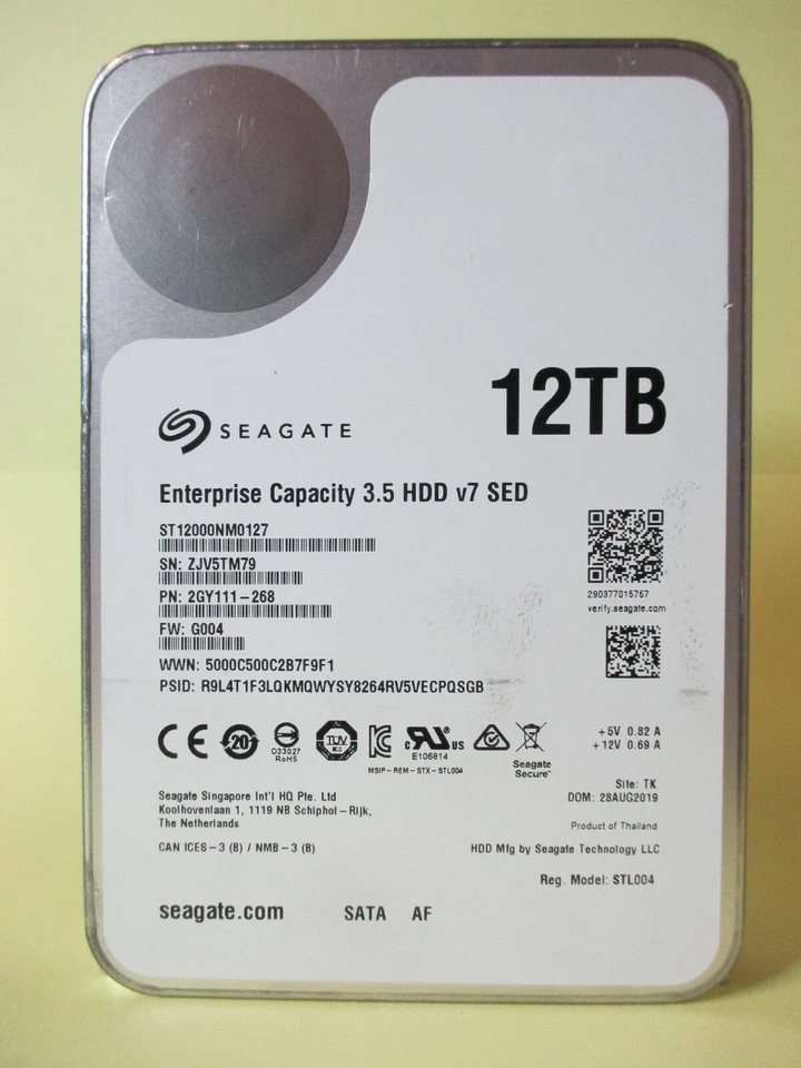 Seagate Enterprise Capacity - ST12000NM0127 - interne 3,5" Sata3 NAS CMR HD 12TB