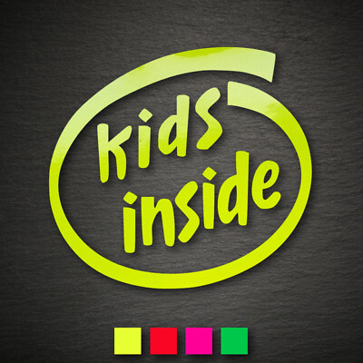 13083 kids inside Aufkleber 83x90mm NEON OEM JDM DUB Tuning Auto Sticker Shocker