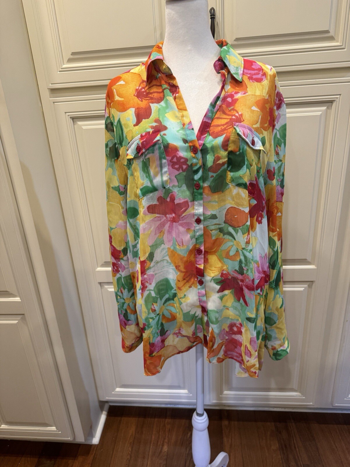 Spense  XL Ladies, Button-Down Polyester Blouse L… - image 1
