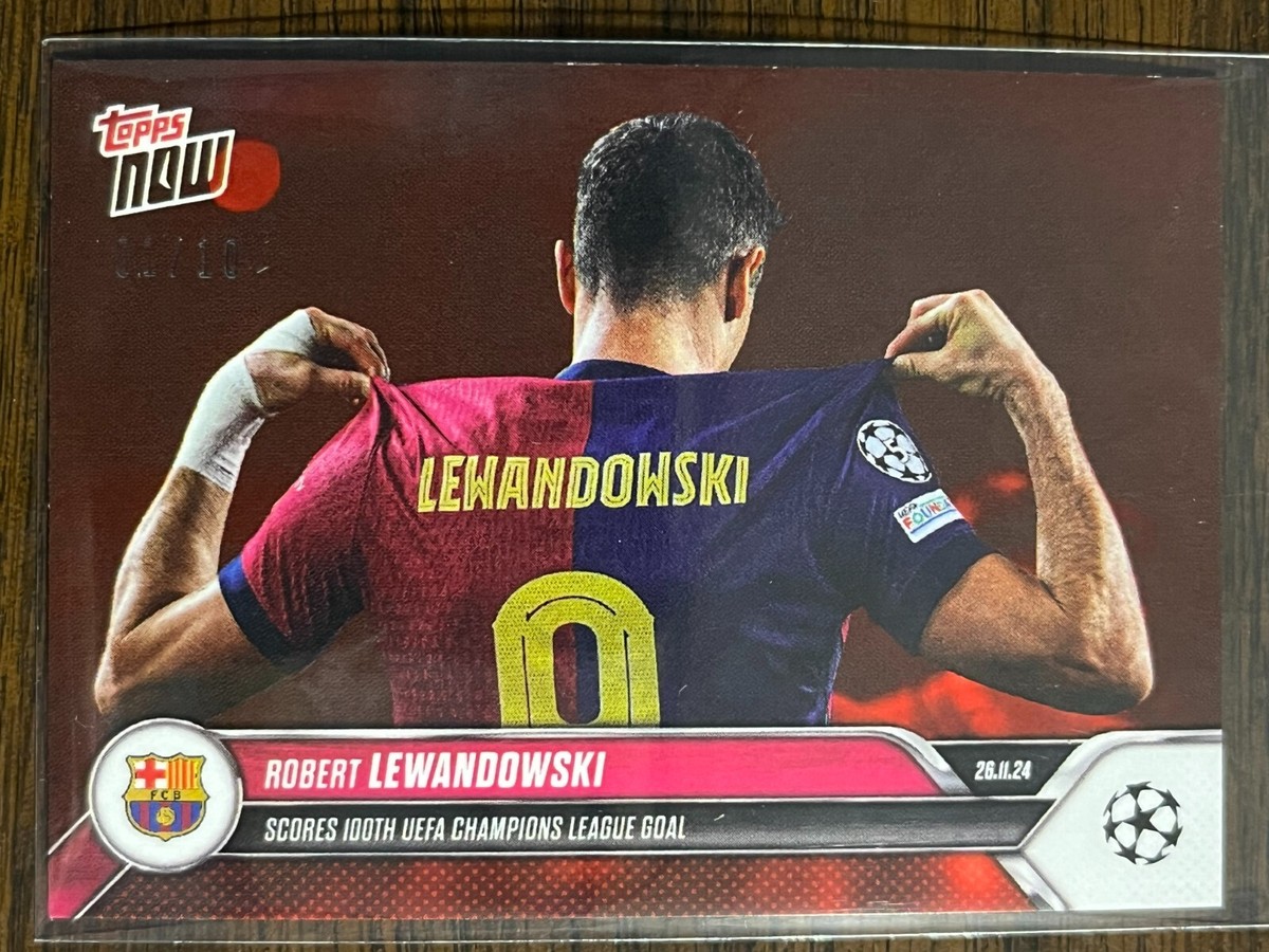 2024-25 Topps Now UEFA UCL #49 Robert Lewandowski FC Barcelona RED