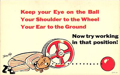Vintage Postcard- Keep Your Eye on the Ball. 1960s