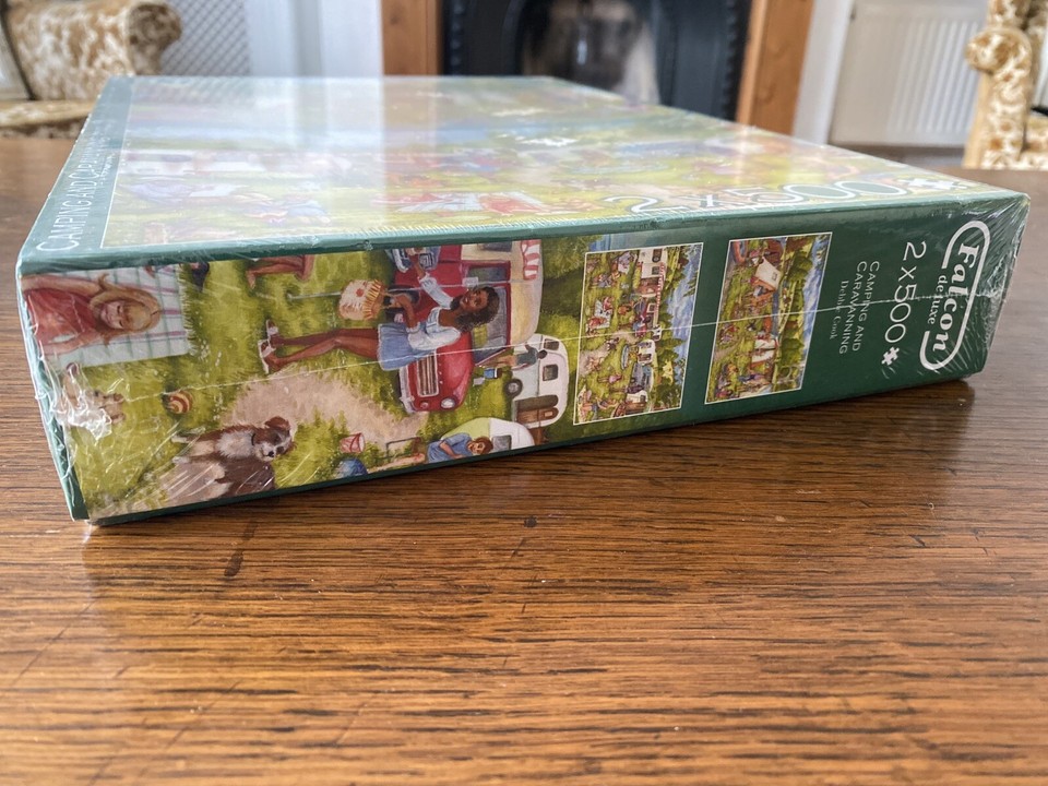 New & Sealed Falcon Deluxe Camping and Caravanning Jigsaw Puzzles 2 x