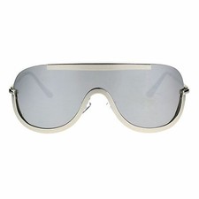 Futuristic Sunglasses Unisex Oversized Shield Frame Mirror Lens UV400