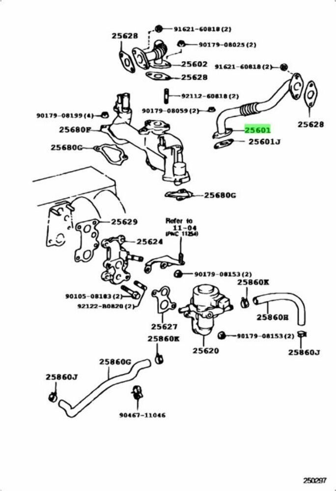 RT-166301 ページ GENUINE LEXUS LS400 1995 1996 1997 1998 1999 2000 EGR PIPE