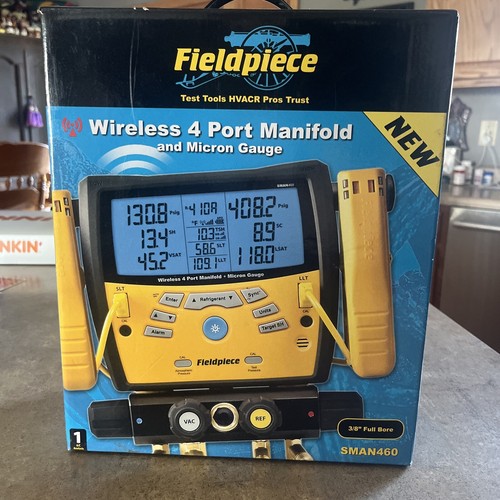 Fieldpiece SMAN460 Wireless 4Port Digital Manifold Micron Gauge New In