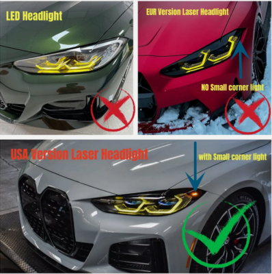Yellow DRL LED Boards For BMW G80 M3 G82 M4 G22 Laser Headlight