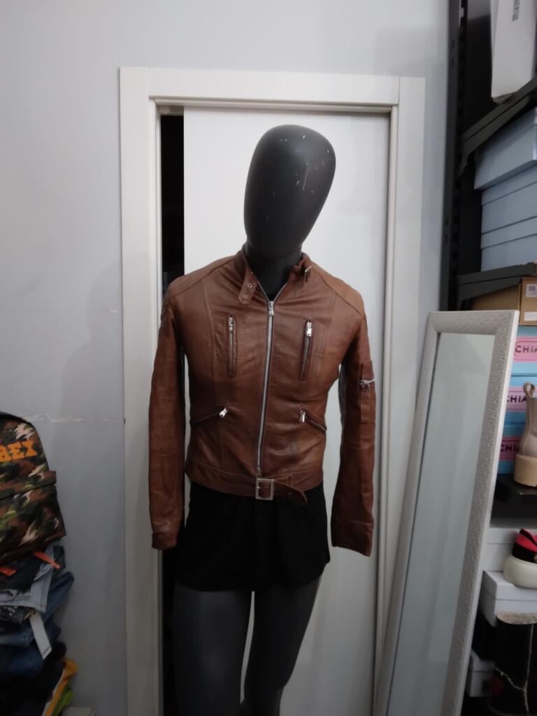 BARONE FIRENZE giacca in vera pelle usato uomo man Tg 44 noce