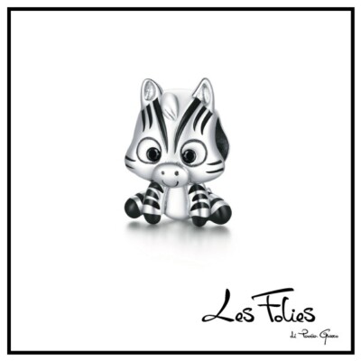 Charm Zebra mascotte Bianconera in argento 925 - Les Folies per Pandora