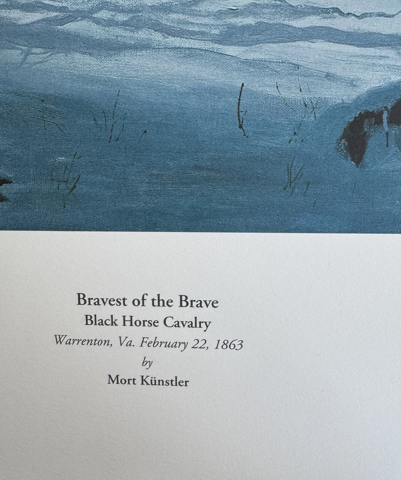 Impresión de la Guerra Civil MORT KUNSTLER - El más valiente de los valientes - Certificado de autenticidad Caballería Caballo Negro Foto 2 de 4