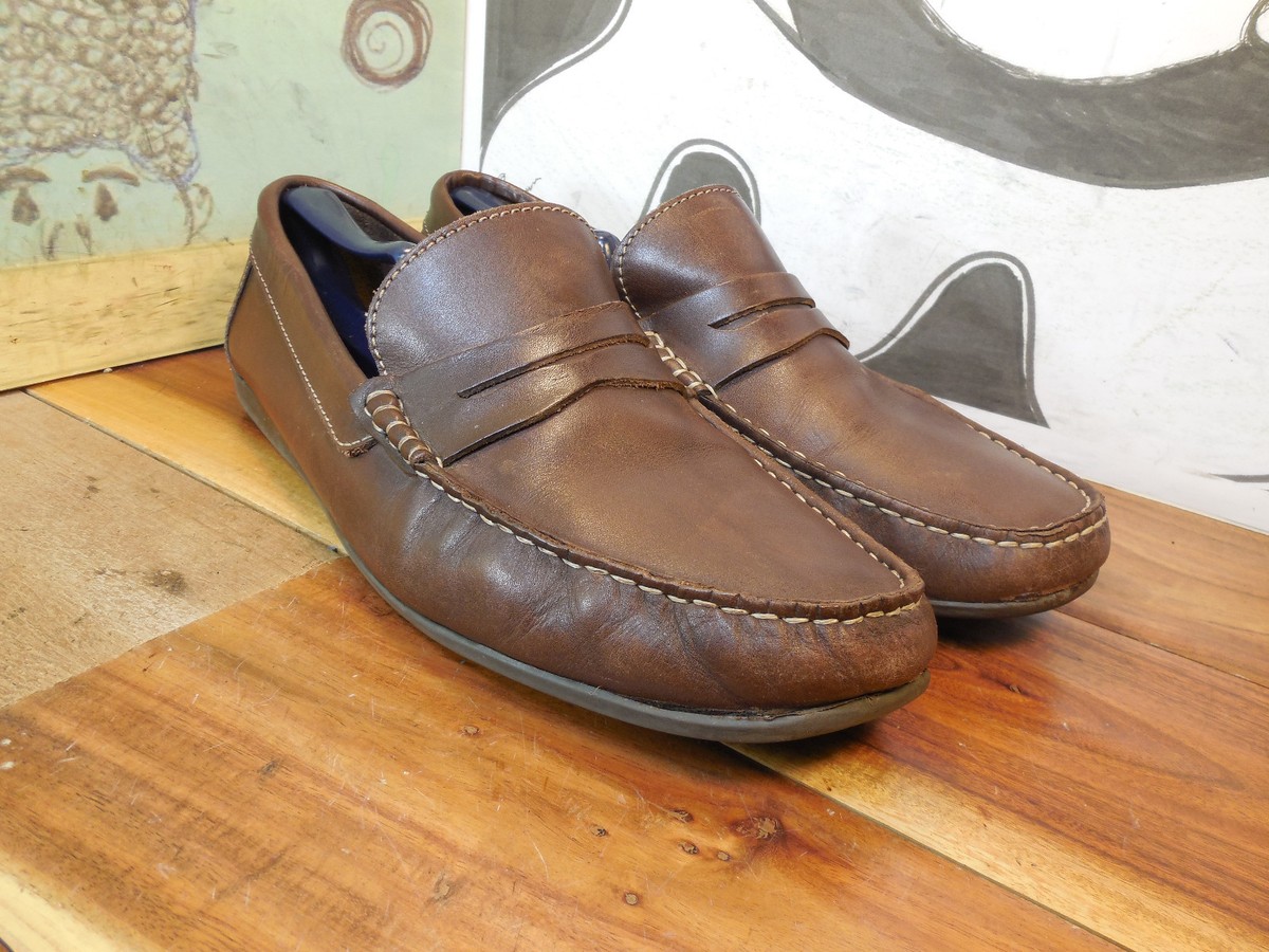 Florsheim Brown Leather Penny Loafer Driving Mocs Men