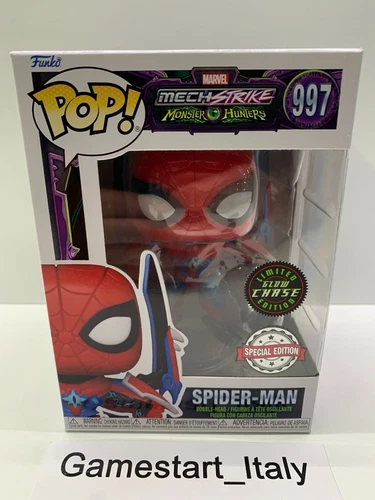 FUNKO POP SPIDER-MAN 997 GLOW CHASE LIMITED EDITION MECH STRIKE MONSTER HUNTER