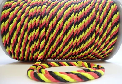 LANDSHOP24 Schnur Leine Deutschlandseil schwarz-rot-gelb Fussballseil 6 mm PP-Seil Strick