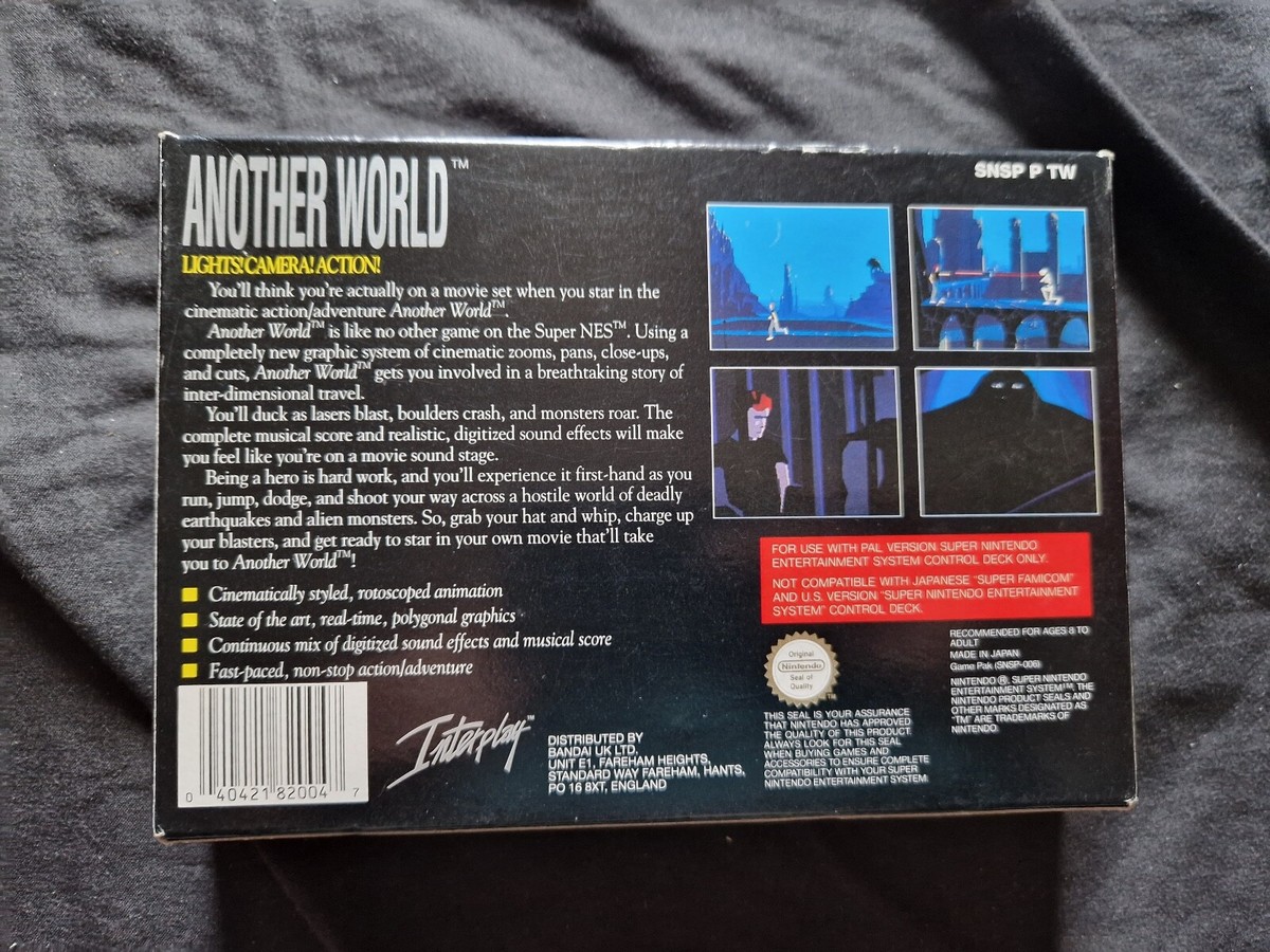 ANOTHER WORLD Super Nintendo SNES Game