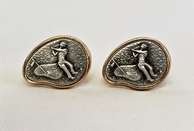Boutons De Manchette Vintage Anson - Ton Or - Pour Homme - Bijou Occasion