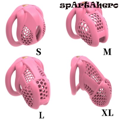 Pink Male Chastity Cage Abstinence Chastity Device with Locks Rings Male