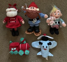 Rudolph Island of Misfit Toys Stuffins Plush 5 pc-Hermie~Plane~Train~Yukon~Santa