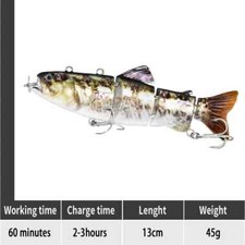 New Lure Robotic Swimming Lure USB Rechargeable LED Light Multi Jointed Swimbait