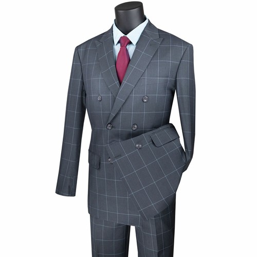Gray Windowpane Double Breasted 