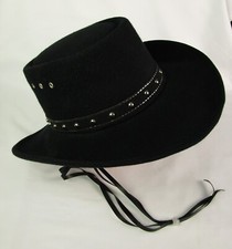 Western Express Inc. Kids Cowboy Hat Size 7 Black Faux Felt Black Silver Band