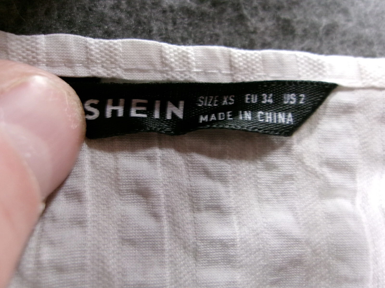 OFF WHITE Abito shein donna extra small bianco sporco cravatta davanti contadino rein fiera Lagenlook