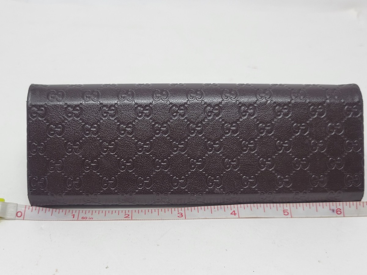 GUCCI Brown Logo-Embossed Leather Triangular Sunglasses  display picture 2