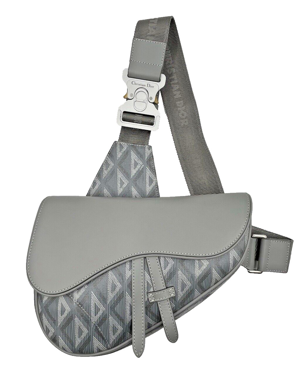 Dior Saddle bag CD Diamond Print In gray