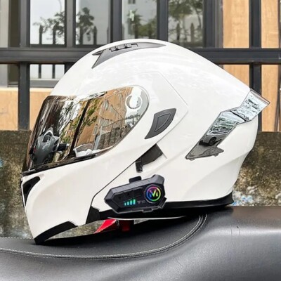 Bluetooth Motorcycle Intercom Helmet Racing Modular Dual Lens Motorbike Helmets
