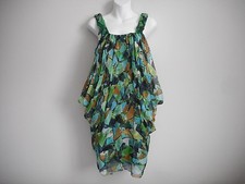 NWT MALANDRINO 100% Silk Multi - Color Sleeveless Dress Size 40 Made in USA