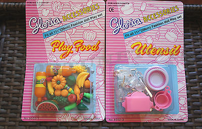 2set GLORIA Accessories Barbie Size Dollhouse Plate Utensils Canned Fridge Food for sale online 