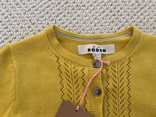 Mini Boden Yellow Mustard Girl Cardigan Size 4-5y NWT - Picture 2 of 5