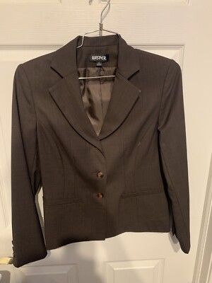 Veste Blazer Femme Kasper Taille 6 - Gris, 3 Boutons, Pour Le Bureau