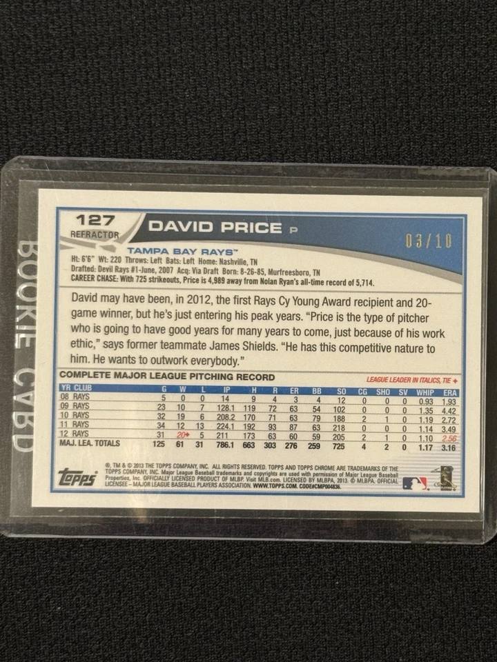 2013 Topps хром David цена треснувший лед /10 #127 HOF? - Изображение 2 из 2