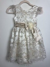 Bonnie Jean Ivory Little Girl Ballgown Dress Size 6 Floral