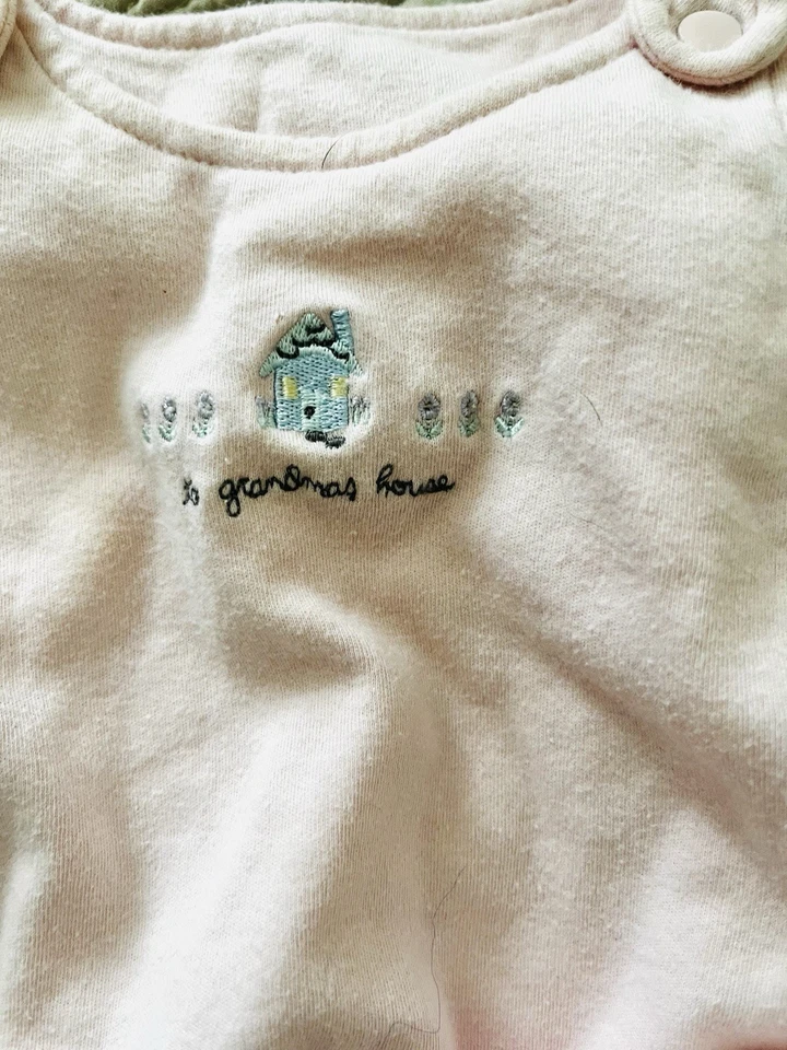 One Piece Rompers Baby Girl Sz NB -0/3 Mos Pink Yellow Footed VTG - Image 4 of 4