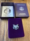1991 S American Eagle One Ounce Proof Silver Bullion $1 Coin w/Box & COA  .999